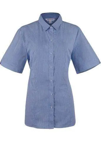 Aussie Pacific Ladies Toorak Short Sleeve Shirt 2901S Corporate Wear Aussie Pacific Navy/White 4